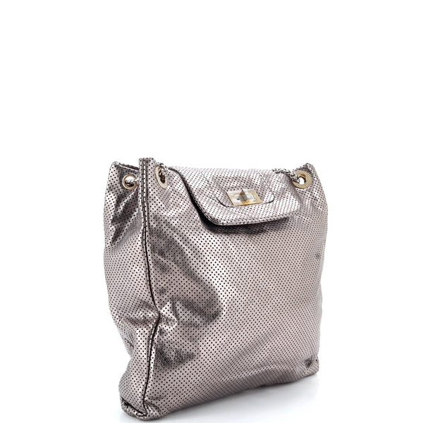 Drill Tote Perforated Leather Large