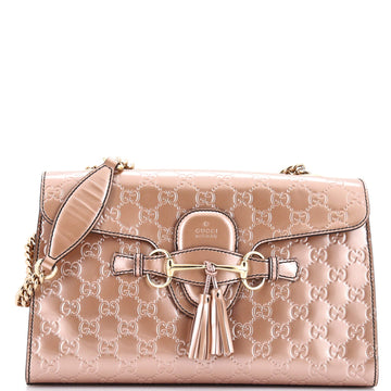 Emily Chain Flap Bag Guccissima Patent