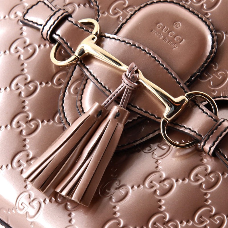 Emily Chain Flap Bag Guccissima Patent