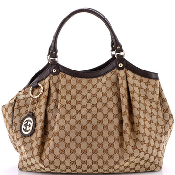 Sukey Tote Gg Canvas With Leather Large