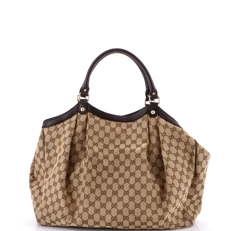 Sukey Tote Gg Canvas With Leather Large