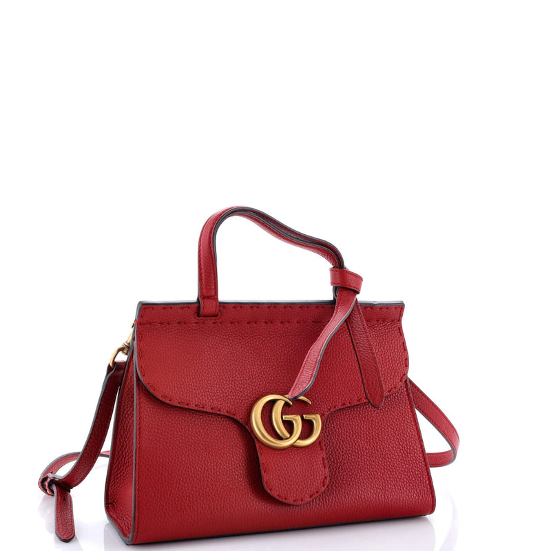 Gg Marmont Top Handle Bag Leather Mini
