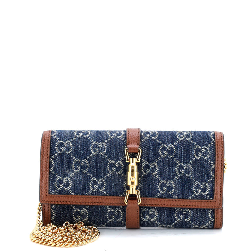 Jackie Continental Chain Wallet Gg Denim