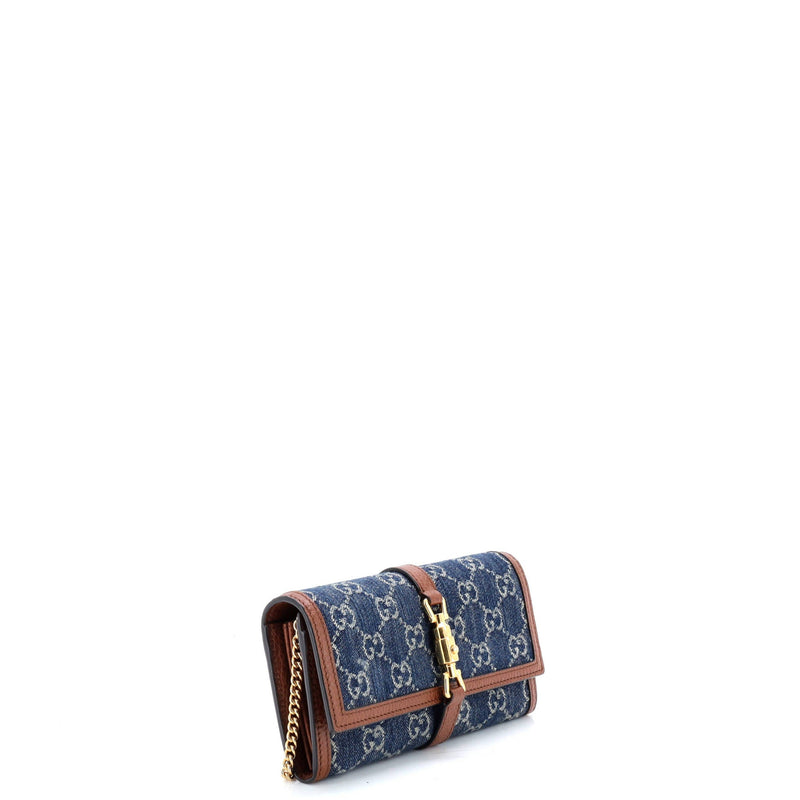 Jackie Continental Chain Wallet Gg Denim