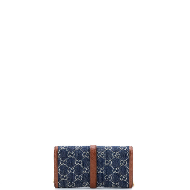Jackie Continental Chain Wallet Gg Denim