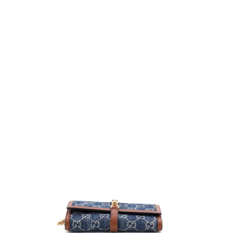 Jackie Continental Chain Wallet Gg Denim