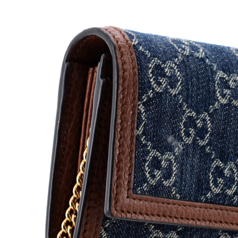 Jackie Continental Chain Wallet Gg Denim