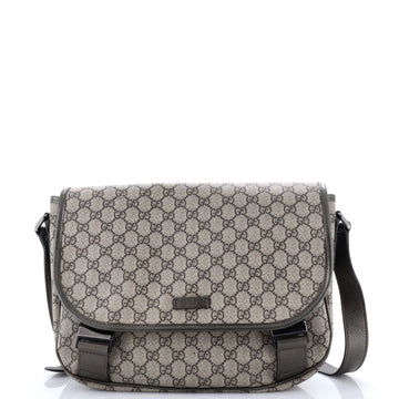 Double Buckle Messenger Bag Gg Coated