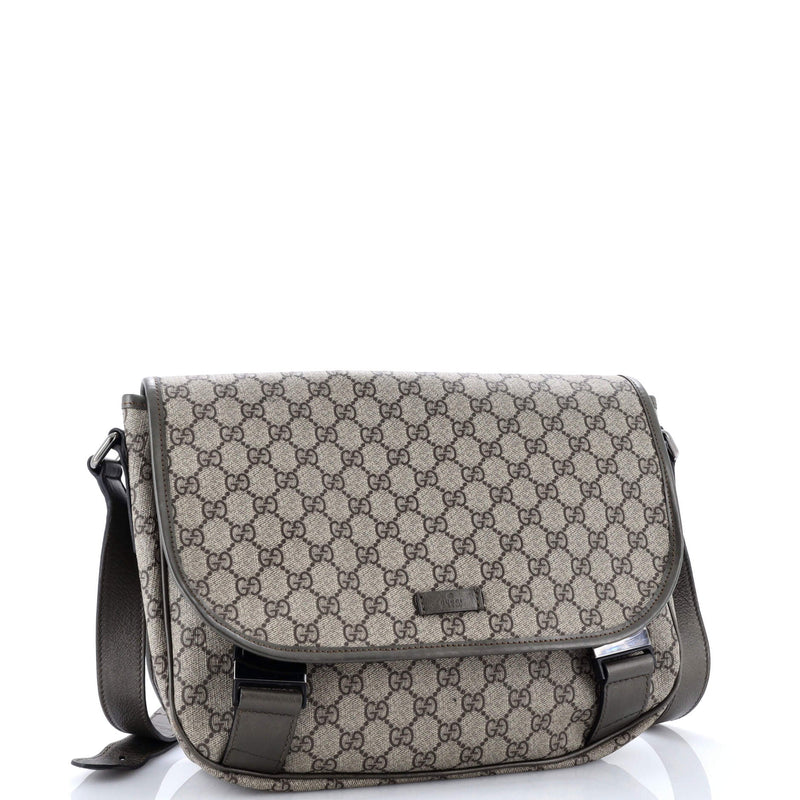 Double Buckle Messenger Bag Gg Coated
