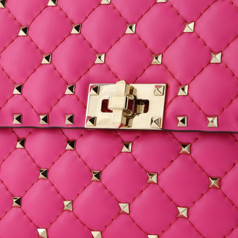 Rockstud Spike Flap Bag Quilted Leather