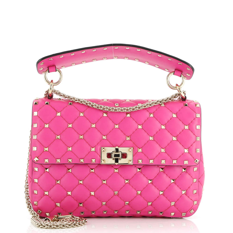 Rockstud Spike Flap Bag Quilted Leather