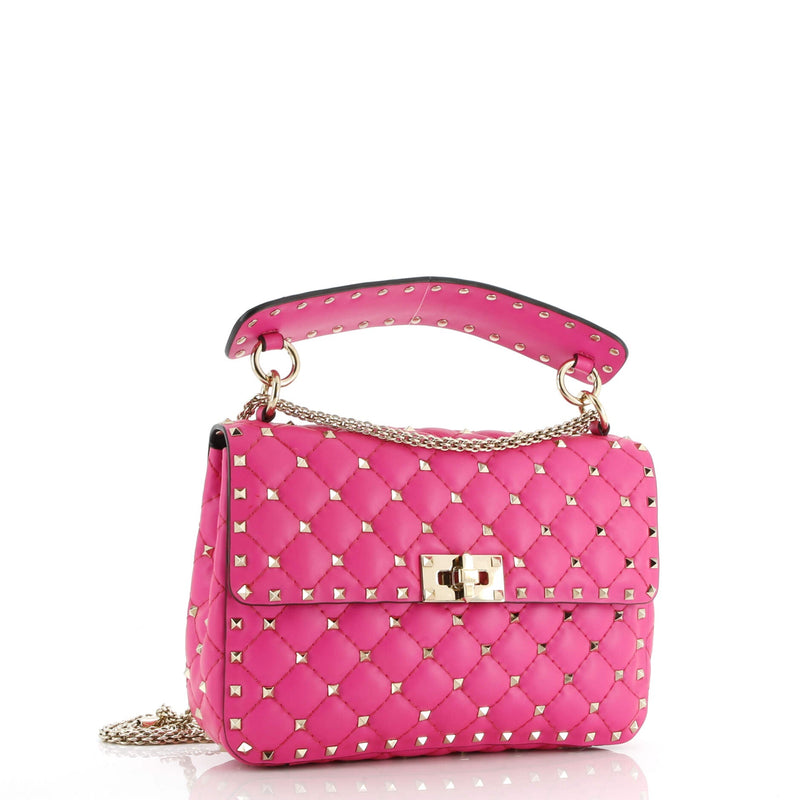 Rockstud Spike Flap Bag Quilted Leather