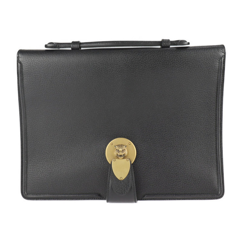 Animalier Lock Flap Briefcase Leather