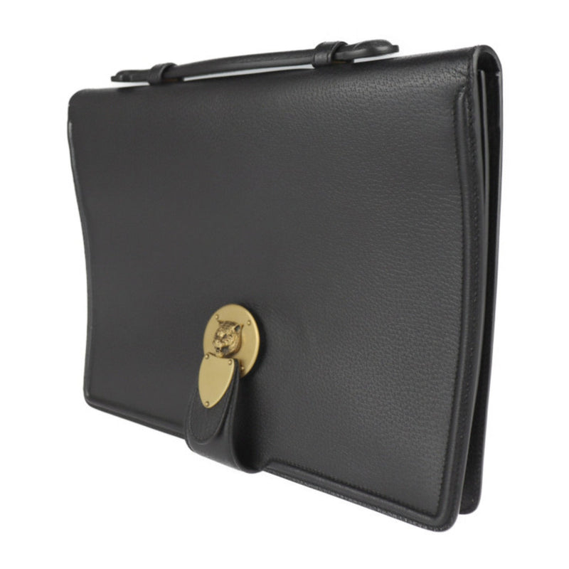 Animalier Lock Flap Briefcase Leather