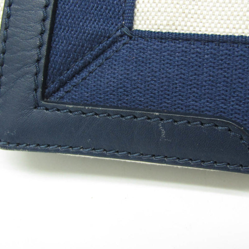 Navy Cabas Canvas With Leather Medium