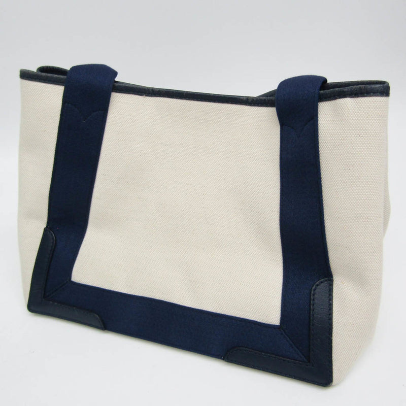 Navy Cabas Canvas With Leather Medium