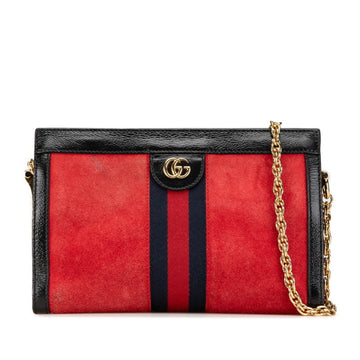 Ophidia Chain Shoulder Bag Suede Small