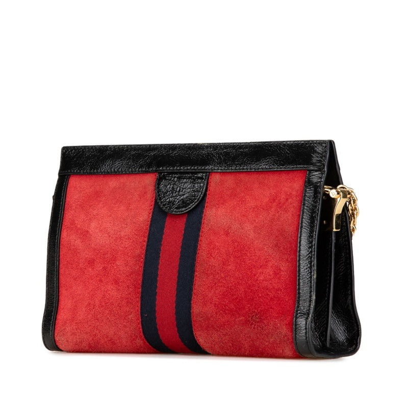 Ophidia Chain Shoulder Bag Suede Small