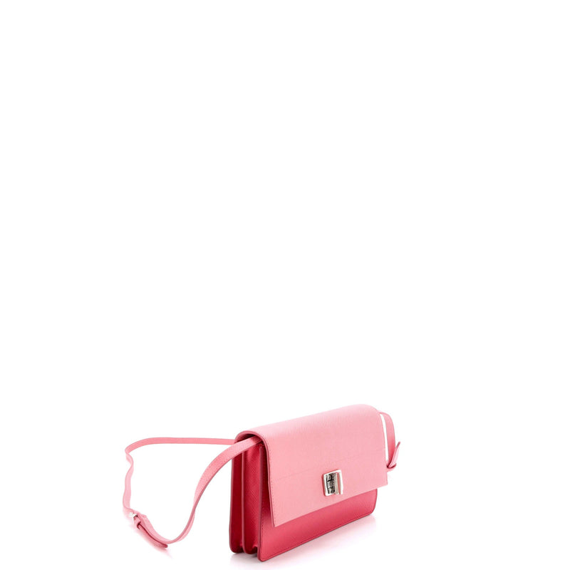 Turn Lock Wallet Crossbody Saffiano