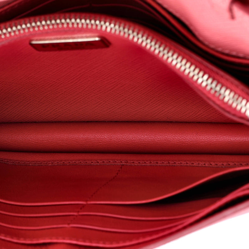 Turn Lock Wallet Crossbody Saffiano