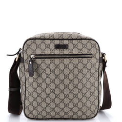 Front Zip Messenger Gg Coated Canvas