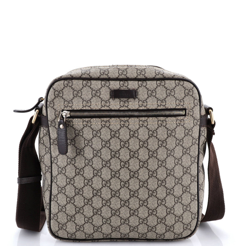 Front Zip Messenger Gg Coated Canvas