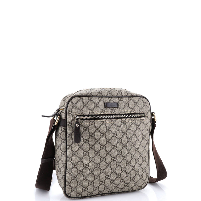 Front Zip Messenger Gg Coated Canvas