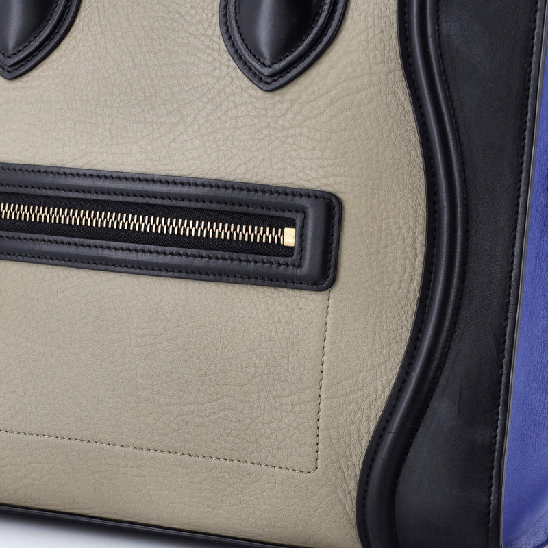 Tricolor Luggage Bag Leather Mini