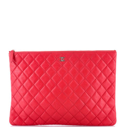 O Case Clutch Quilted Lambskin Large