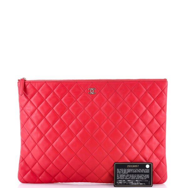 O Case Clutch Quilted Lambskin Large