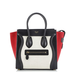 Tricolor Luggage Bag Canvas And Leather