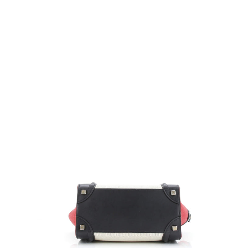 Tricolor Luggage Bag Canvas And Leather