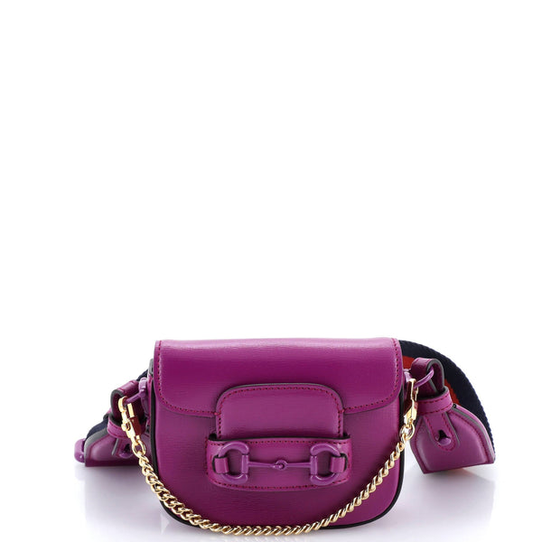 Horsebit Shoulder Bag Leather Super Mini