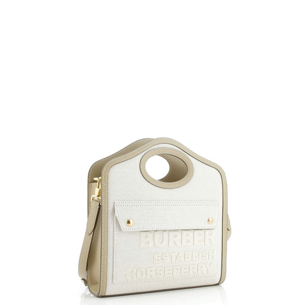 Logo Pocket Tote Canvas With Leather