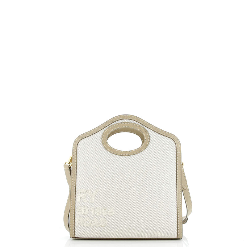 Logo Pocket Tote Canvas With Leather