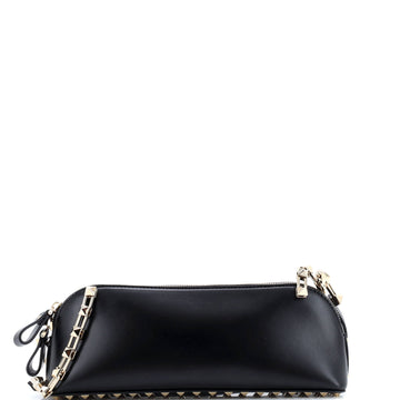 Rockstud Zip Crossbody Bag Leather East