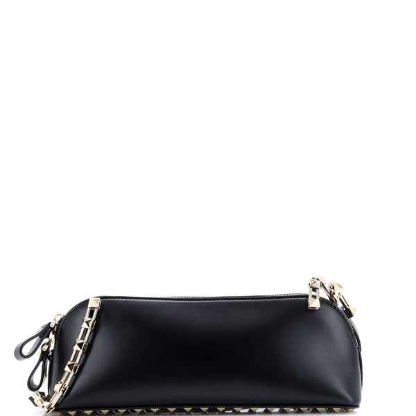 Rockstud Zip Crossbody Bag Leather East