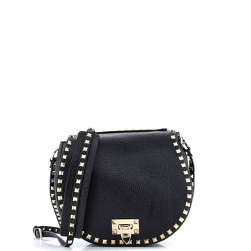 Rockstud Flip Lock Saddle Bag Leather