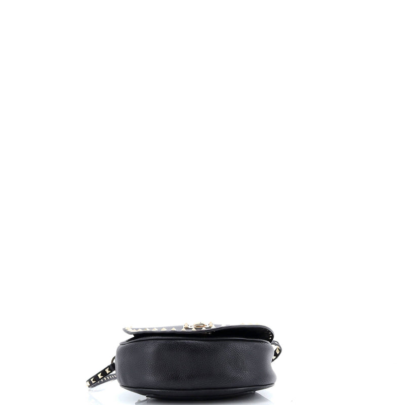 Rockstud Flip Lock Saddle Bag Leather