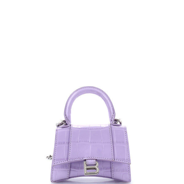 Hourglass Chain Top Handle Bag Crocodile