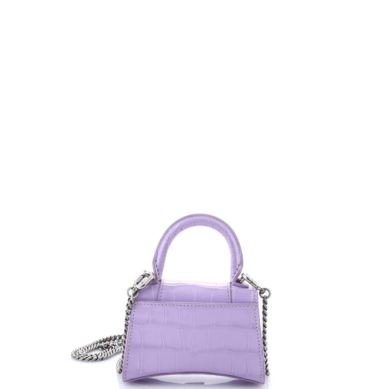 Hourglass Chain Top Handle Bag Crocodile