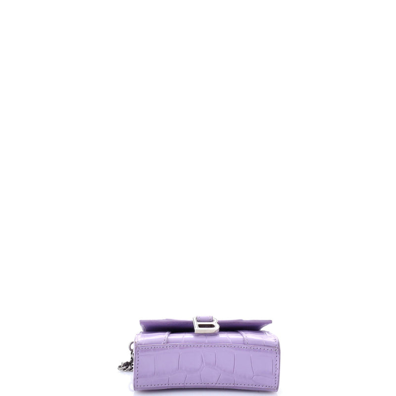 Hourglass Chain Top Handle Bag Crocodile