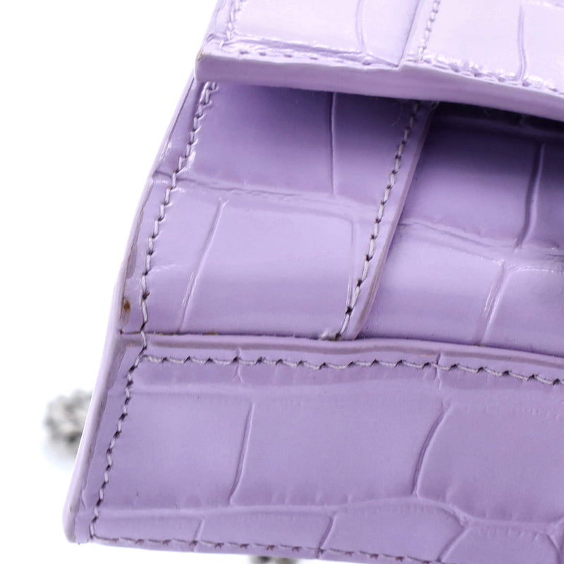 Hourglass Chain Top Handle Bag Crocodile
