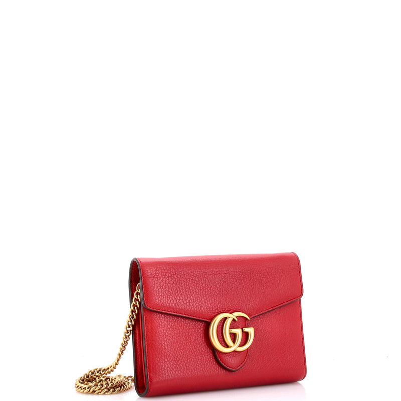 Gg Marmont Chain Wallet Leather Mini