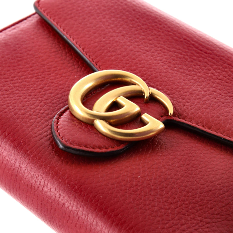 Gg Marmont Chain Wallet Leather Mini