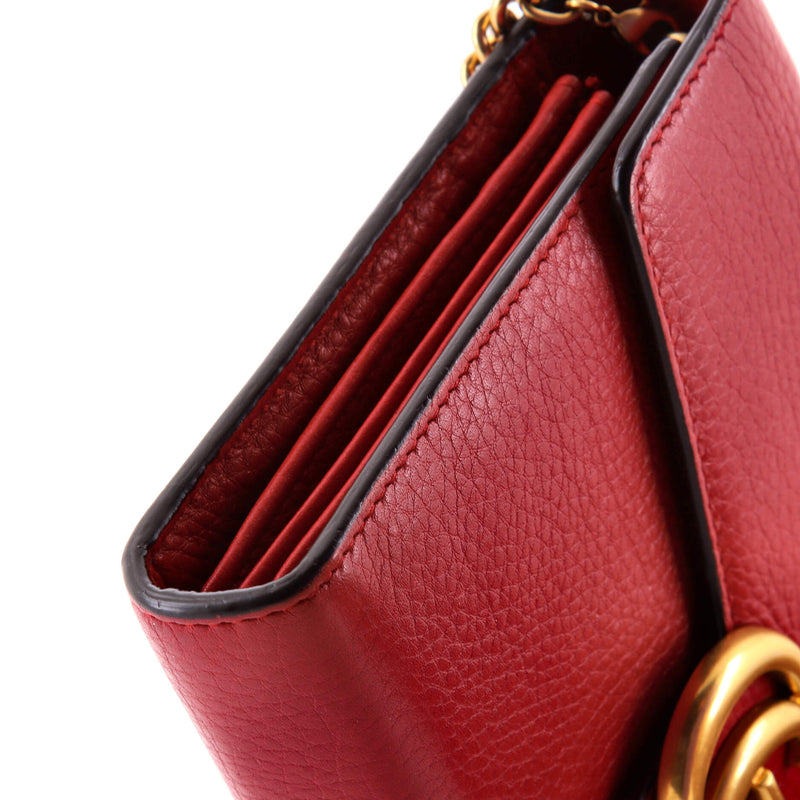 Gg Marmont Chain Wallet Leather Mini