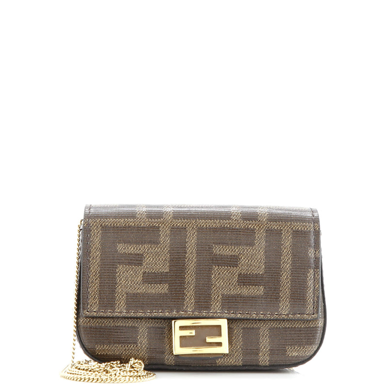 Chain Baguette Charm Bag Zucca Coated