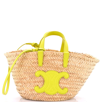 Triomphe Basket Shoulder Bag Raffia With