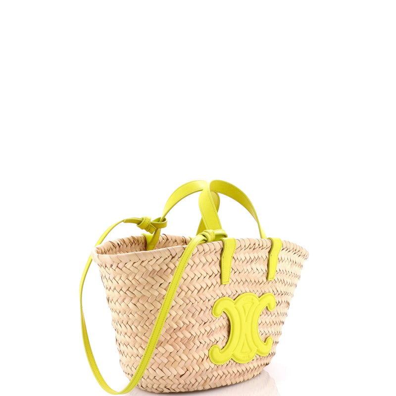 Triomphe Basket Shoulder Bag Raffia With