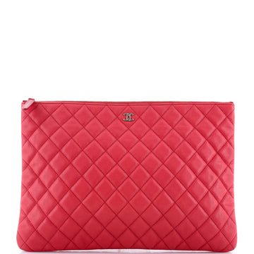O Case Clutch Quilted Caviar Large